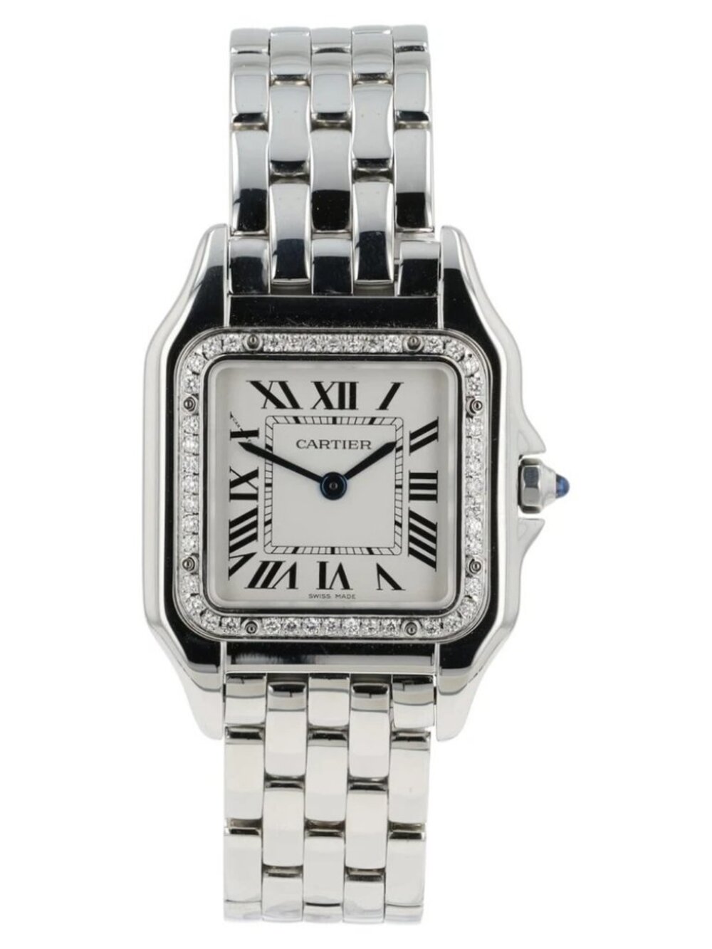 Cartier Panthere Silver Dial Stainess Steel 27mm Quartz Womens Watch W4PN0008